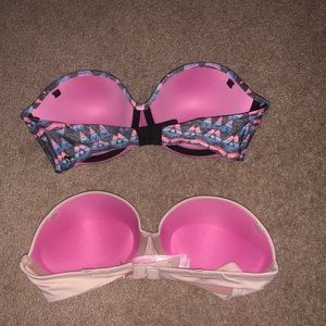 2 Victoria’s Secret Pink strapless bras